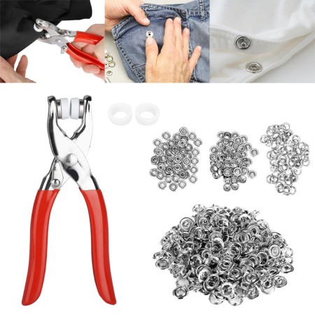 Sewing Snap Buttons Sets Press Tool Kit (100 pcs )