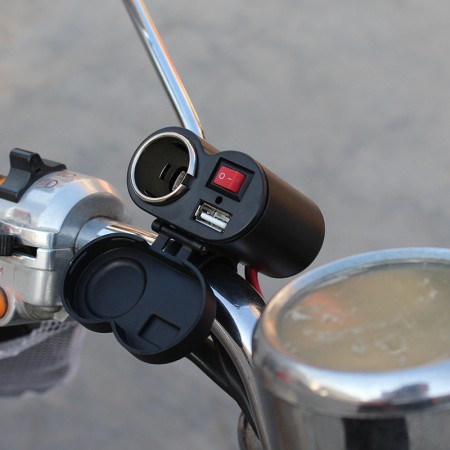 Multifunctional Motorcycle USB Mobile Phone Charger Cigarette Lighter Adapter Motorcycle Electronics Accessories